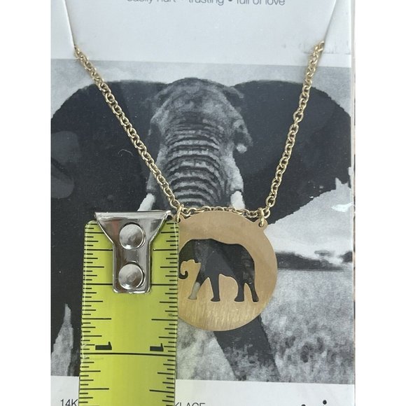 New JAECI Elephant Charm 14K Gold Plated  Necklace Adjustable Elephant Lover - Picture 7 of 7